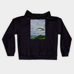 Hangglider over Hohenneuffen Castle Kids Hoodie